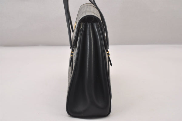 Authentic GUCCI Vintage Micro GG PVC Leather Hand Bag Purse Navy Blue 3543I