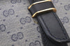 Authentic GUCCI Vintage Micro GG PVC Leather Hand Bag Purse Navy Blue 3543I