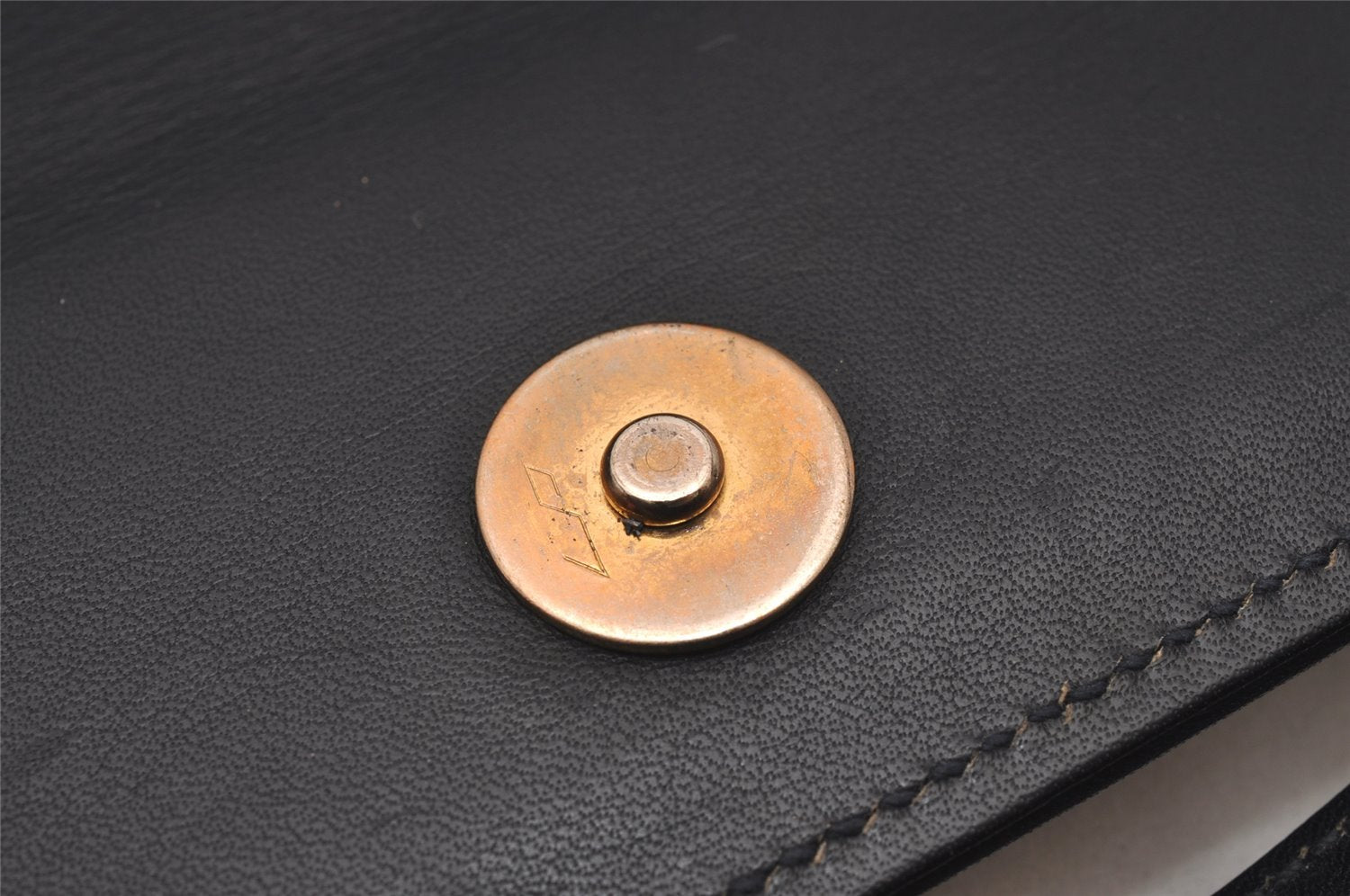 Authentic GUCCI Vintage Micro GG PVC Leather Hand Bag Purse Navy Blue 3543I