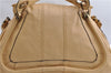 Authentic Chloe Paraty Large 2Way Shoulder Tote Bag Leather Beige 3548F