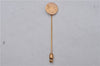 Authentic HERMES Sellier Bijouterie Fantaisie Pin Brooch Accessory Gold 3549D