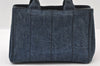 Authentic PRADA Vintage Canapa SS DENIM Hand Bag Purse BN2439 Blue 3550I