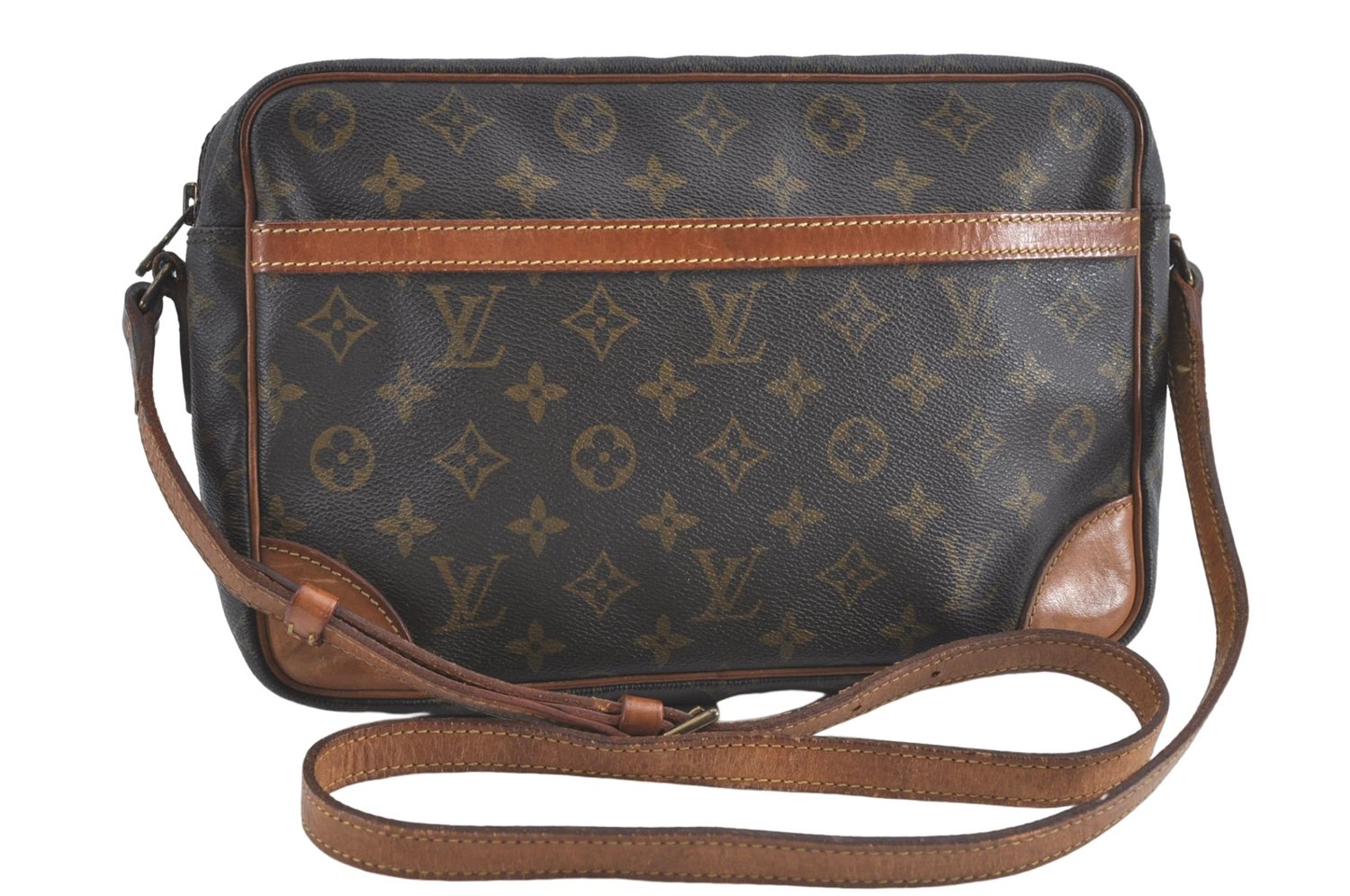 Auth Louis Vuitton Monogram Trocadero 30 Shoulder Cross Body Bag M51272 LV 3551C