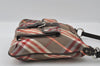 Authentic BURBERRY BLUE LABEL Check Shoulder Bag Canvas Leather Brown 3555I