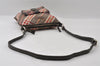 Authentic BURBERRY BLUE LABEL Check Shoulder Bag Canvas Leather Brown 3555I