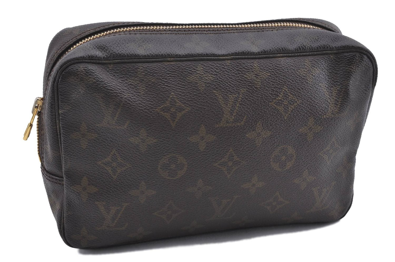 Auth Louis Vuitton Monogram Trousse Toilette 23 Clutch Hand Bag M47524 LV 3556D