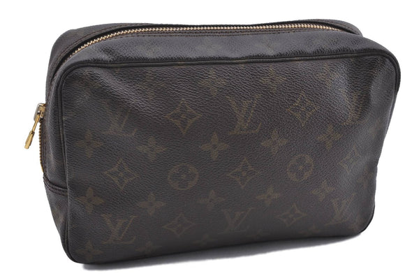 Auth Louis Vuitton Monogram Trousse Toilette 23 Clutch Hand Bag M47524 LV 3556D