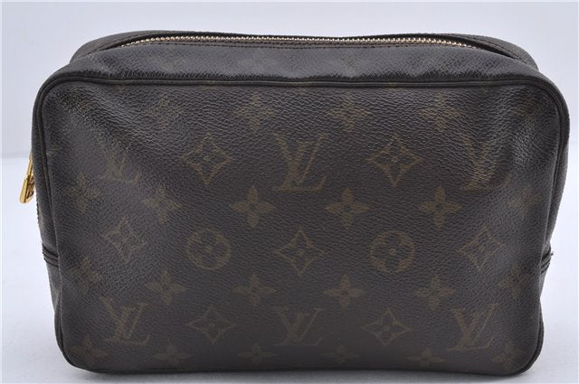 Auth Louis Vuitton Monogram Trousse Toilette 23 Clutch Hand Bag M47524 LV 3556D