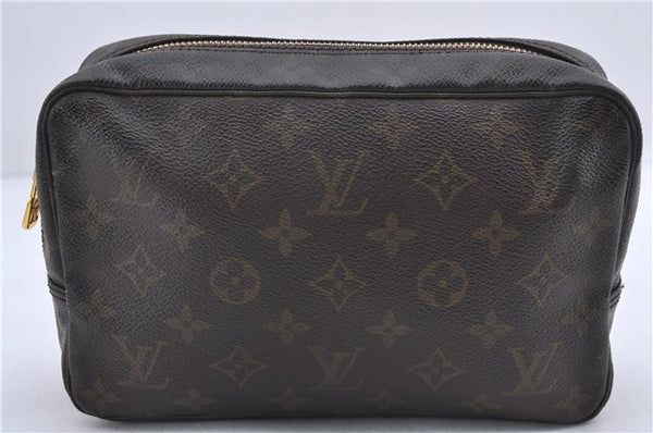 Auth Louis Vuitton Monogram Trousse Toilette 23 Clutch Hand Bag M47524 LV 3556D
