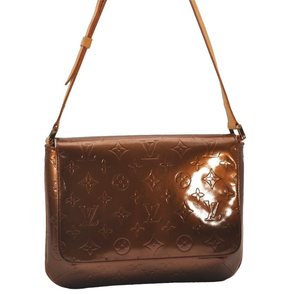 Auth Louis Vuitton Vernis Thompson Street Shoulder Bag Brown M91124 LV 3557I