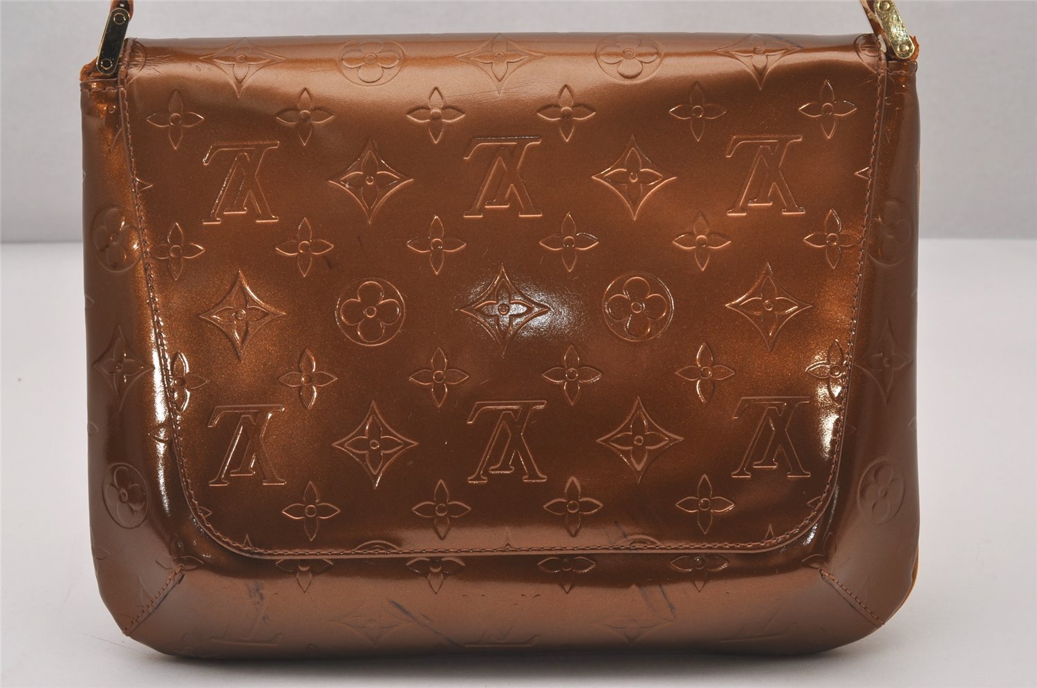 Auth Louis Vuitton Vernis Thompson Street Shoulder Bag Brown M91124 LV 3557I