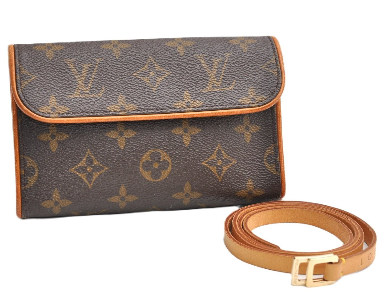 Auth Louis Vuitton Monogram Pochette Florentine Pouch Waist Bag M51855 LV 3558F