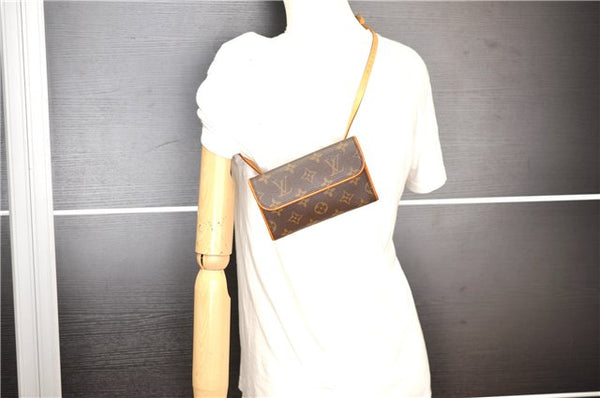 Auth Louis Vuitton Monogram Pochette Florentine Pouch Waist Bag M51855 LV 3558F