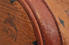 Authentic MCM Visetos Leather Drawstring Shoulder Cross Body Bag Brown 3558I