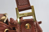 Authentic MCM Visetos Leather Drawstring Shoulder Cross Body Bag Brown 3558I