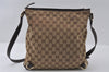 Authentic GUCCI Abbey Shoulder Cross Bag GG Canvas Leather 131326 Brown 3559I