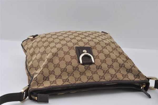 Authentic GUCCI Abbey Shoulder Cross Bag GG Canvas Leather 131326 Brown 3559I
