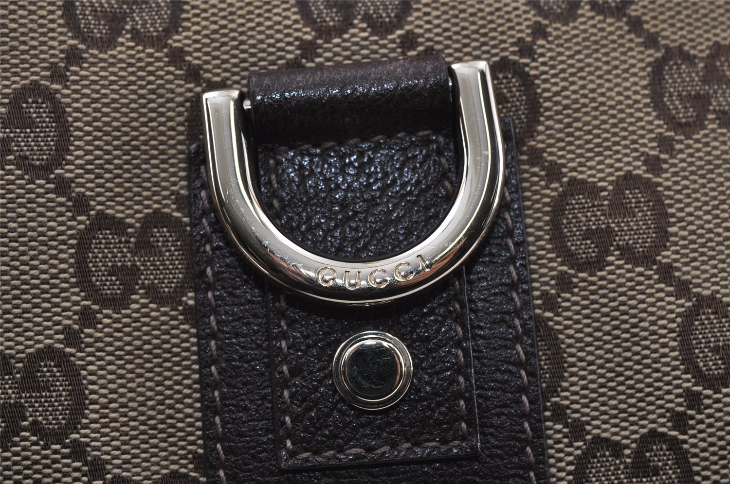 Authentic GUCCI Abbey Shoulder Cross Bag GG Canvas Leather 131326 Brown 3559I