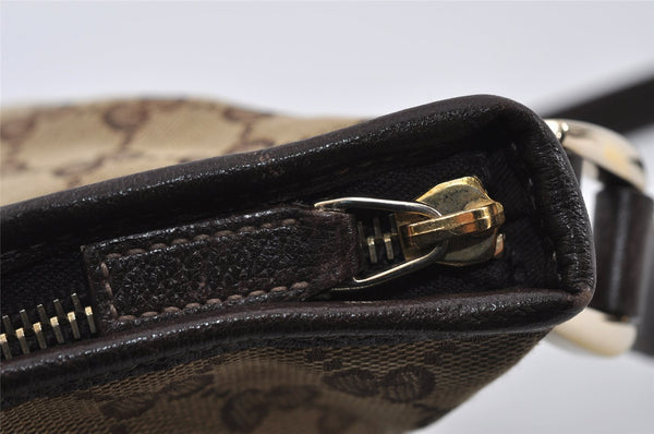 Authentic GUCCI Abbey Shoulder Cross Bag GG Canvas Leather 131326 Brown 3559I