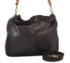Authentic GUCCI Vintage Bamboo 2Way Shoulder Tote Bag Leather Brown 3561I