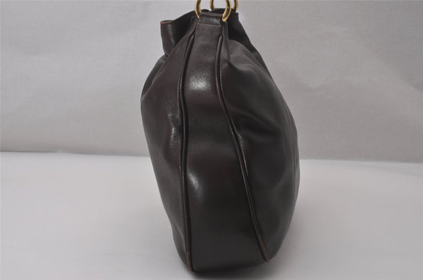 Authentic GUCCI Vintage Bamboo 2Way Shoulder Tote Bag Leather Brown 3561I