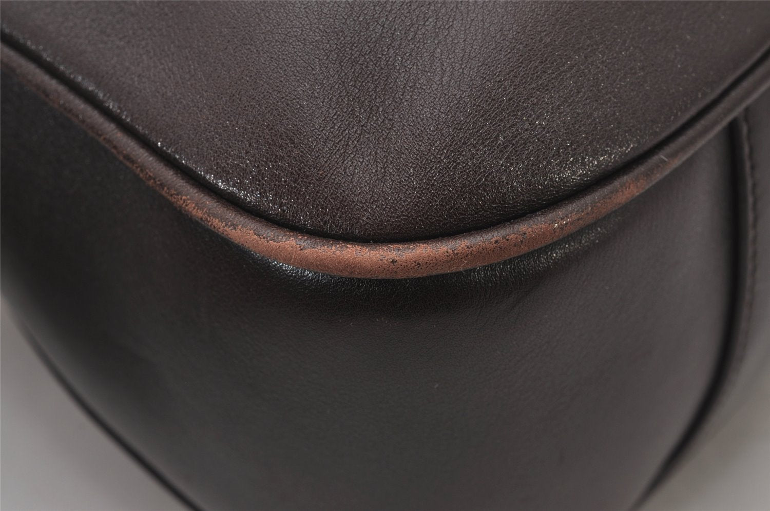 Authentic GUCCI Vintage Bamboo 2Way Shoulder Tote Bag Leather Brown 3561I