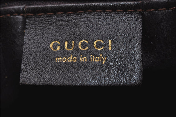 Authentic GUCCI Vintage Bamboo 2Way Shoulder Tote Bag Leather Brown 3561I