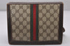 Authentic GUCCI Web Sherry Line Shoulder Cross Bag GG PVC Leather Brown 3563I