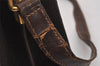 Authentic GUCCI Web Sherry Line Shoulder Cross Bag GG PVC Leather Brown 3563I