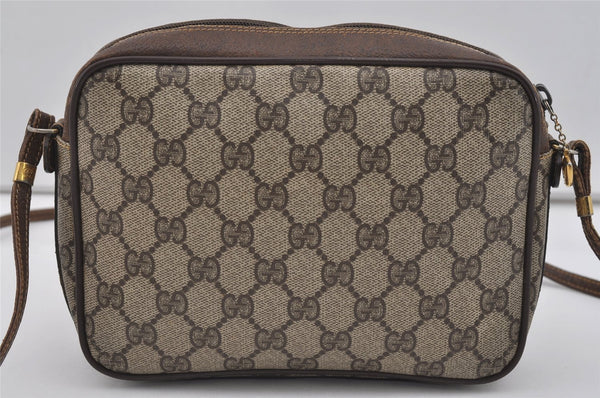 Authentic GUCCI Vintage Shoulder Cross Body Bag GG PVC Leather Purse Brown 3564I