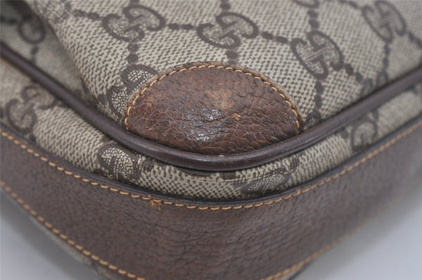 Authentic GUCCI Vintage Shoulder Cross Body Bag GG PVC Leather Purse Brown 3564I