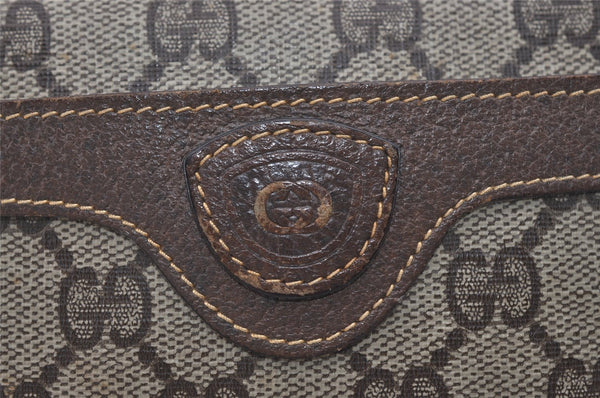 Authentic GUCCI Vintage Shoulder Cross Body Bag GG PVC Leather Purse Brown 3564I