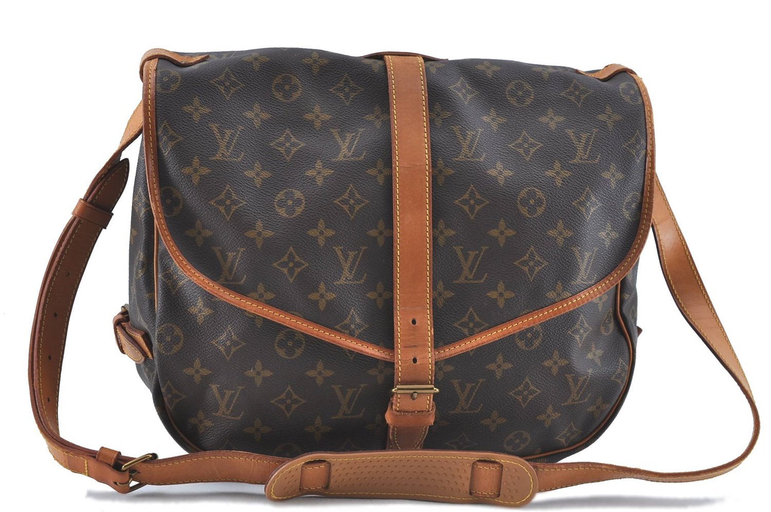 Auth Louis Vuitton Monogram Saumur 35 Shoulder Cross Body Bag M42254 LV 3565B