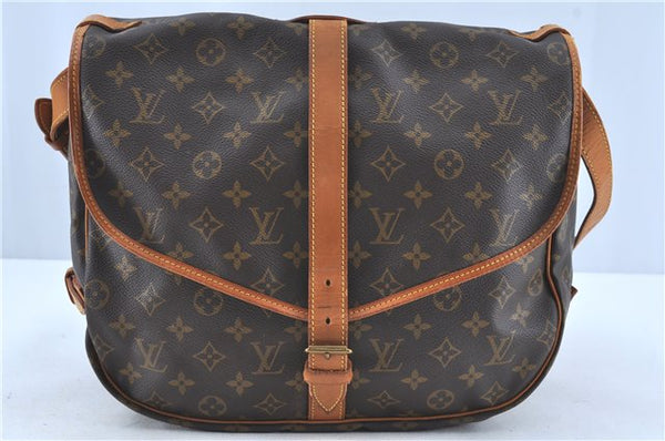 Auth Louis Vuitton Monogram Saumur 35 Shoulder Cross Body Bag M42254 LV 3565B