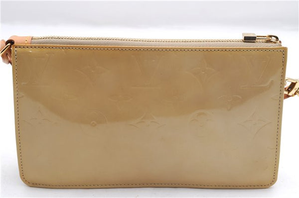 Authentic Louis Vuitton Vernis Lexington Hand Bag Pouch Beige M91010 LV 3565E