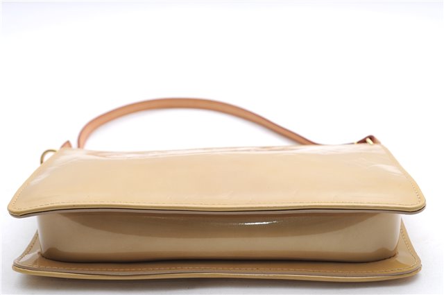 Authentic Louis Vuitton Vernis Lexington Hand Bag Pouch Beige M91010 LV 3565E