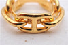 Authentic HERMES Scarf Ring Regate Chaine dAncre Gold Box 3570D