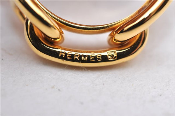 Authentic HERMES Scarf Ring Regate Chaine dAncre Gold Box 3570D