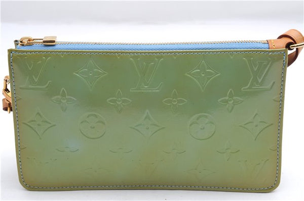 Auth Louis Vuitton Vernis Lexington Hand Bag Pouch Light Green M91011 LV 3571E