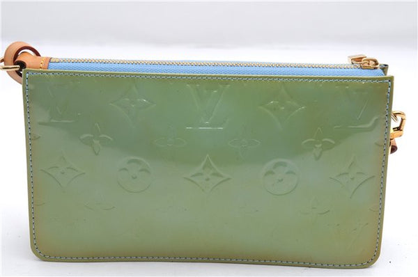 Auth Louis Vuitton Vernis Lexington Hand Bag Pouch Light Green M91011 LV 3571E