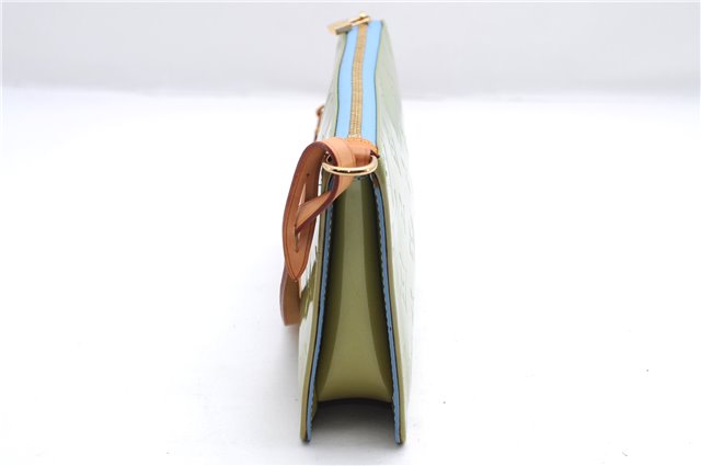 Auth Louis Vuitton Vernis Lexington Hand Bag Pouch Light Green M91011 LV 3571E
