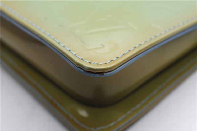 Auth Louis Vuitton Vernis Lexington Hand Bag Pouch Light Green M91011 LV 3571E