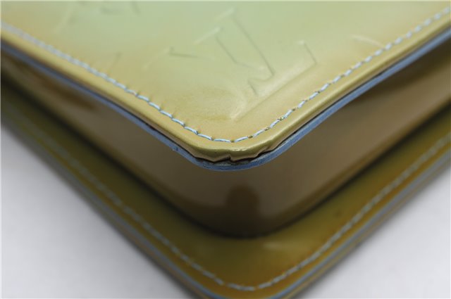 Auth Louis Vuitton Vernis Lexington Hand Bag Pouch Light Green M91011 LV 3571E