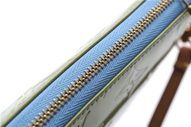 Auth Louis Vuitton Vernis Lexington Hand Bag Pouch Light Green M91011 LV 3571E
