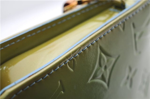 Auth Louis Vuitton Vernis Lexington Hand Bag Pouch Light Green M91011 LV 3571E