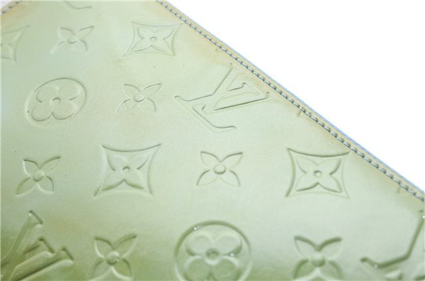 Auth Louis Vuitton Vernis Lexington Hand Bag Pouch Light Green M91011 LV 3571E