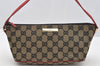 Authentic GUCCI Hand Bag Pouch Purse GG Canvas Leather 0391103 Black 3571I
