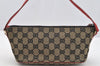 Authentic GUCCI Hand Bag Pouch Purse GG Canvas Leather 0391103 Black 3571I