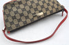 Authentic GUCCI Hand Bag Pouch Purse GG Canvas Leather 0391103 Black 3571I