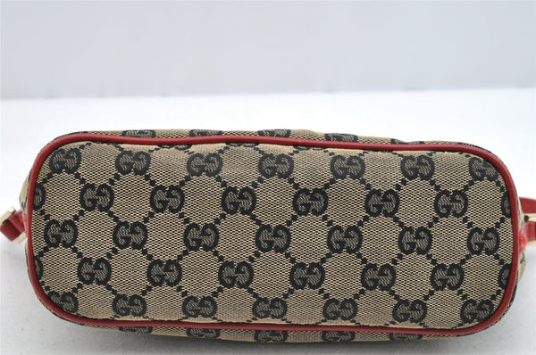 Authentic GUCCI Hand Bag Pouch Purse GG Canvas Leather 0391103 Black 3571I